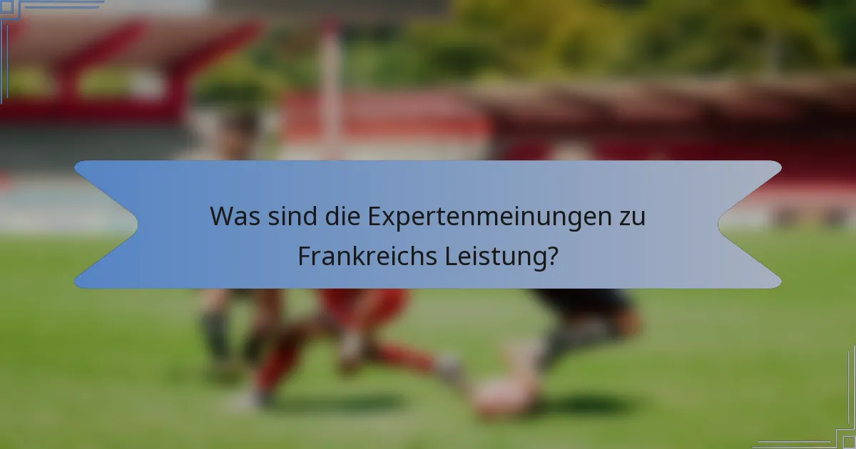 Was sind die Expertenmeinungen zu Frankreichs Leistung?