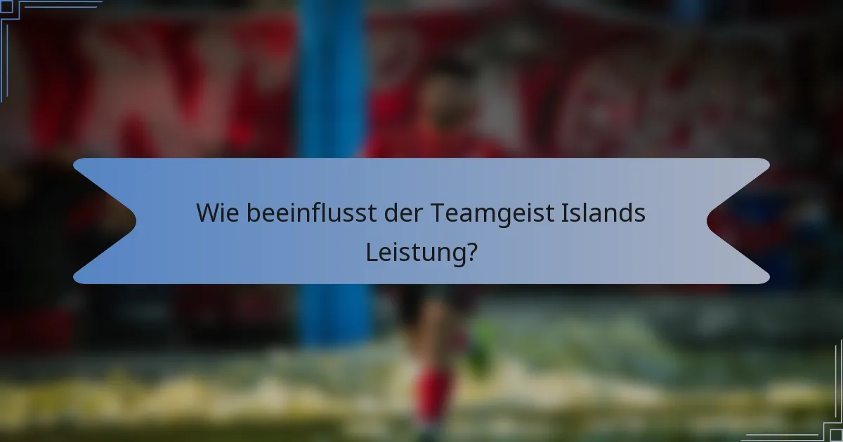 Wie beeinflusst der Teamgeist Islands Leistung?