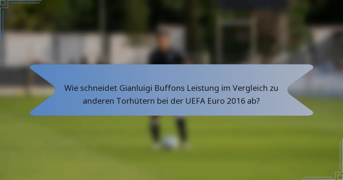 Wie schneidet Gianluigi Buffons Leistung im Vergleich zu anderen Torhütern bei der UEFA Euro 2016 ab?